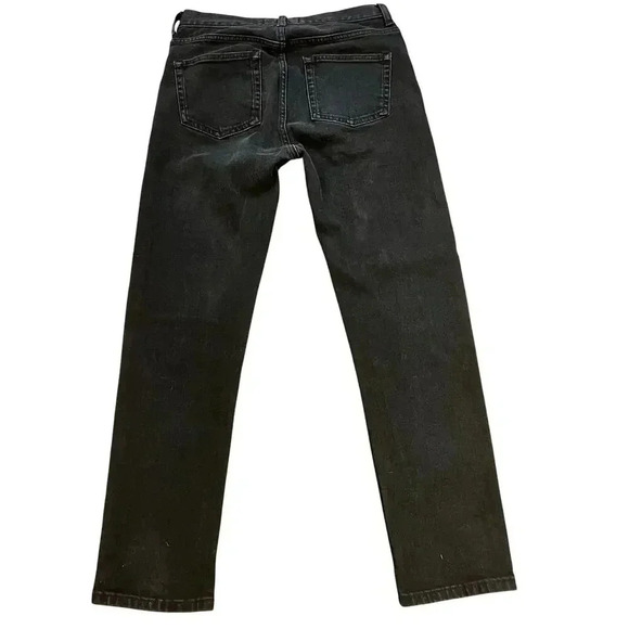 Everlane Black Denim High Rise Straight Leg Jeans Size 26 Regular Stretch Casual - Picture 2 of 8